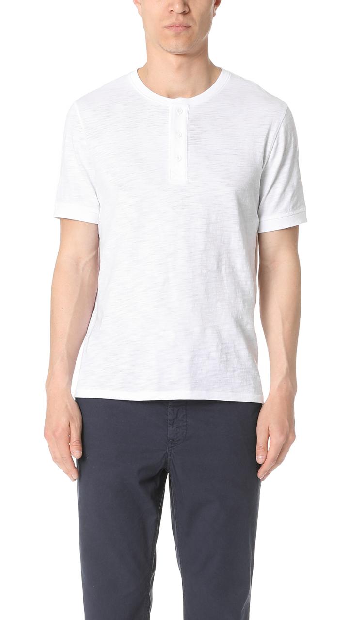Vince Classic Short Sleeve Slub Henley