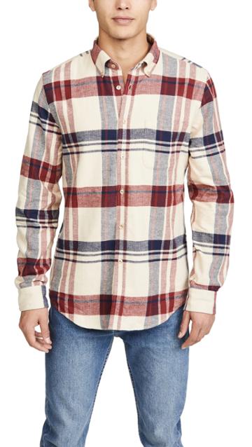 Portuguese Flannel Coachella Plaid Button Down Flannel Shirt