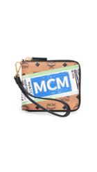 Mcm Visetos Flight Print Small Zip Wallet