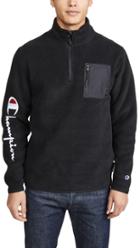 Champion Premium Reverse Weave Half Zip Sweatshirt With Sleeve Script