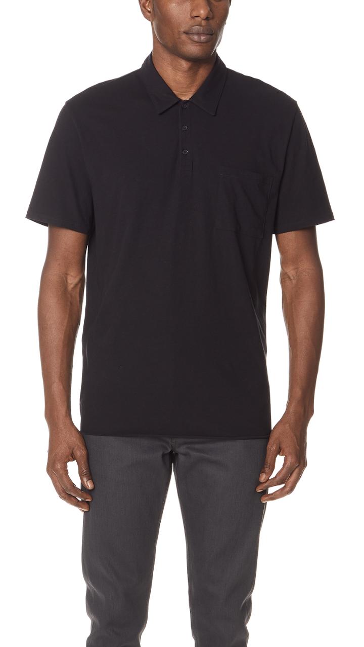 Vince Single Pocket Short Sleeve Polo