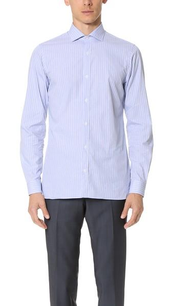 Z Zegna Slim Fit Striped Shirt