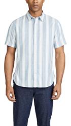 Vince Short Sleeve Striped Oxford Shirt