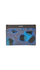 Kenzo Animal Print Logo Leather Card Wallet