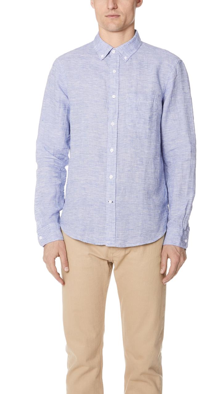Club Monaco Linen End On End Button Up Shirt
