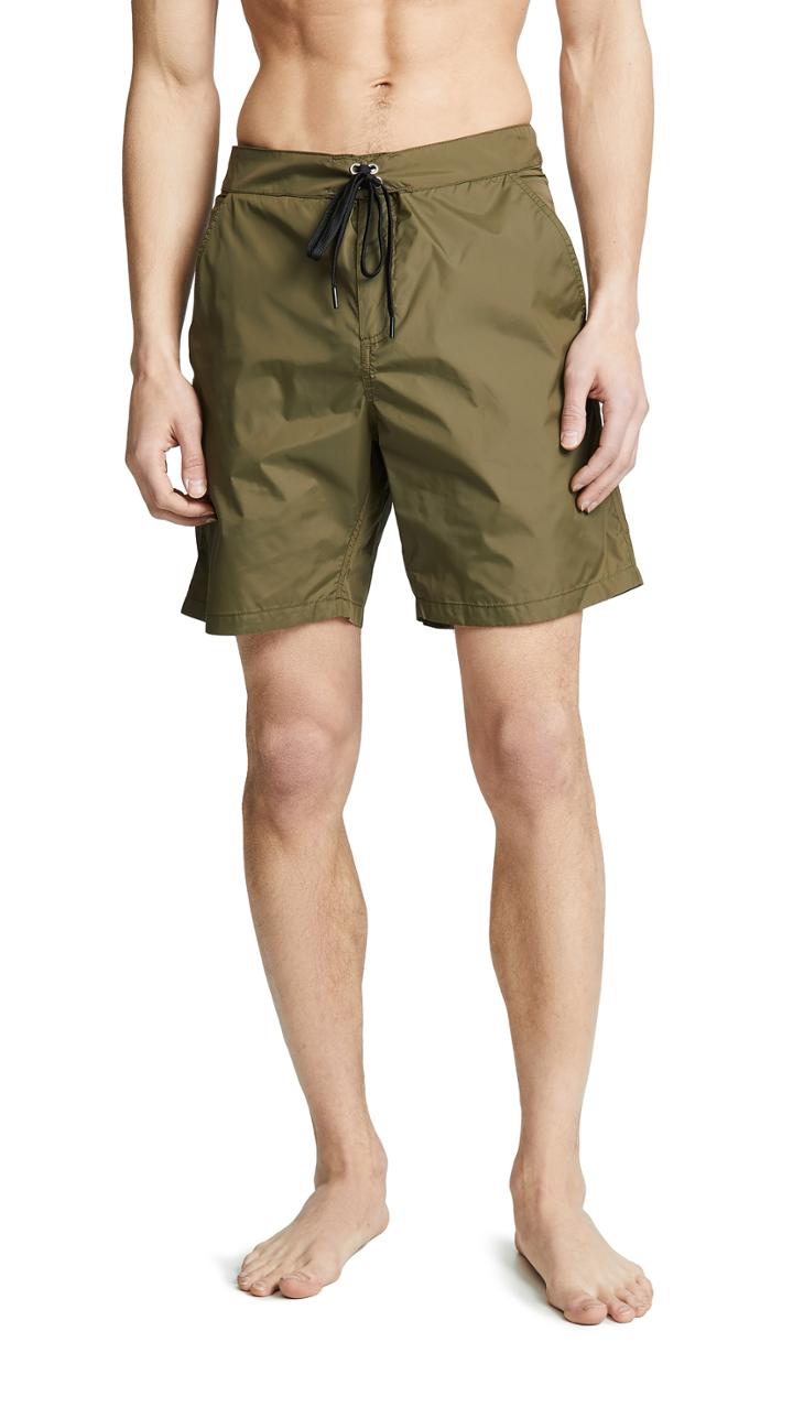Solid Striped The Longboard Olive Tech Trunks