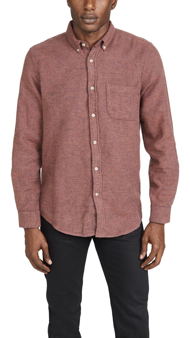 Portuguese Flannel Teca Melange Flannel Button Down Shirt