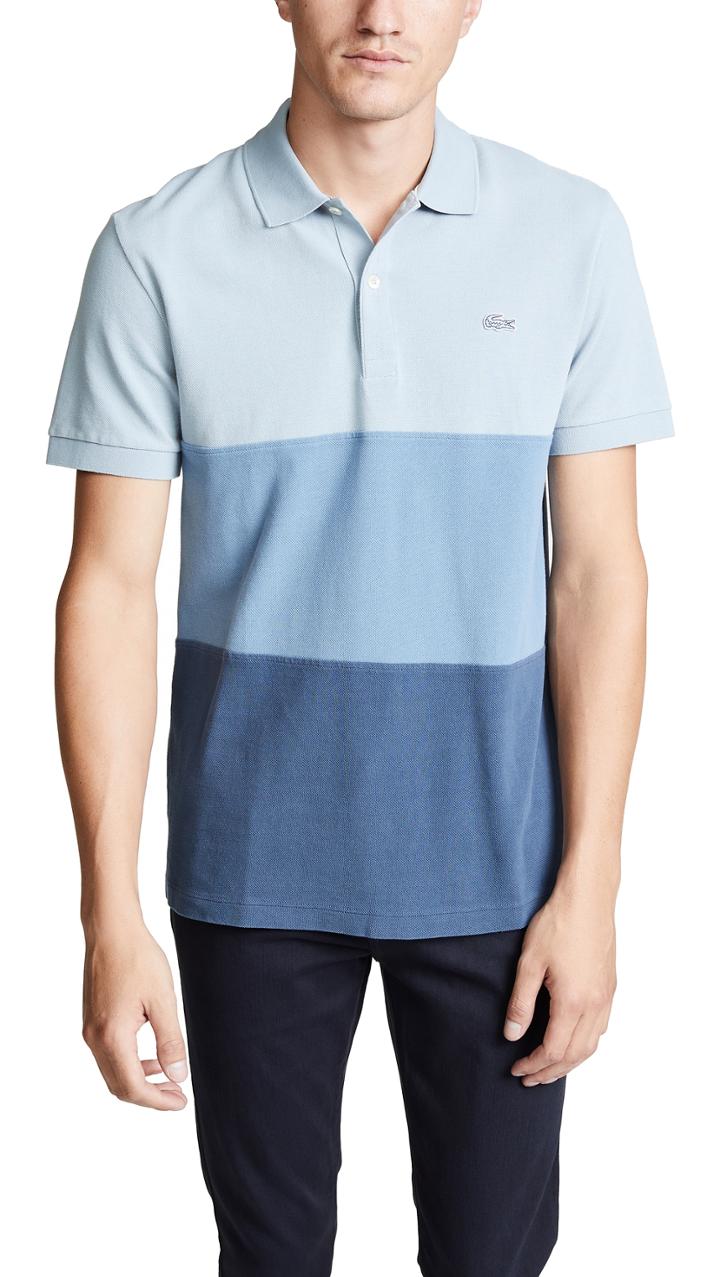 Lacoste Blue Pack Color Block Polo Shirt