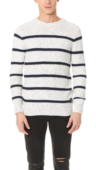 Scotch Soda Striped Crew Neck Pullover