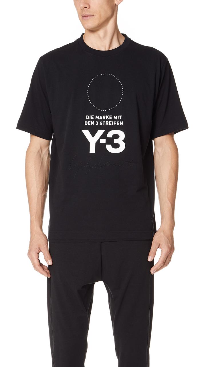 Y 3 M Stacked Logo Tee