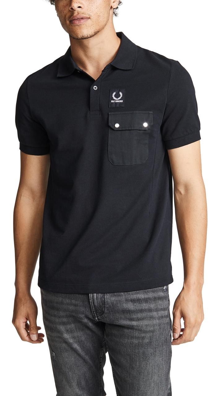 Fred Perry By Raf Simons Pocket Detail Pique Shirt