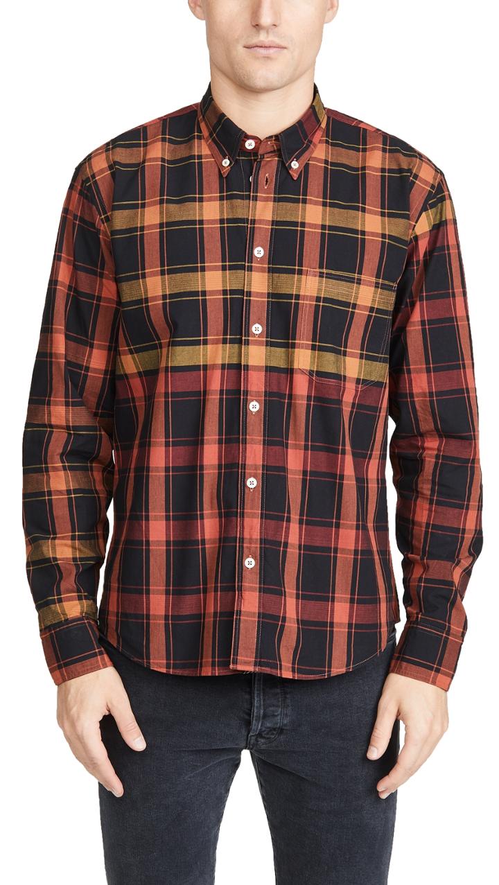 Billy Reid Long Sleeve Taped Tuscumbia Button Down Shirt