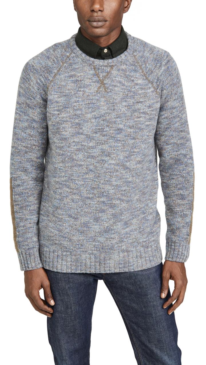 Billy Reid Space Dye Cashmere Crew Neck Sweatshirt