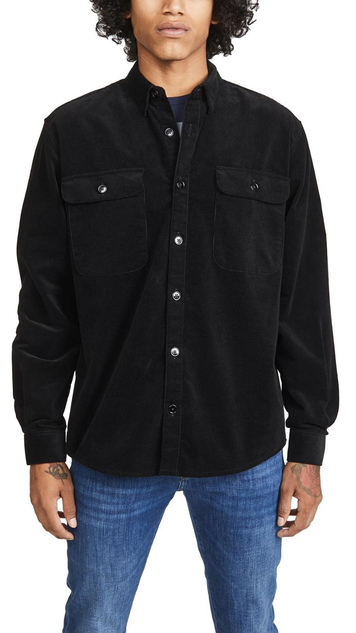Schnayderman S Solid Boxy Corduroy Shirt