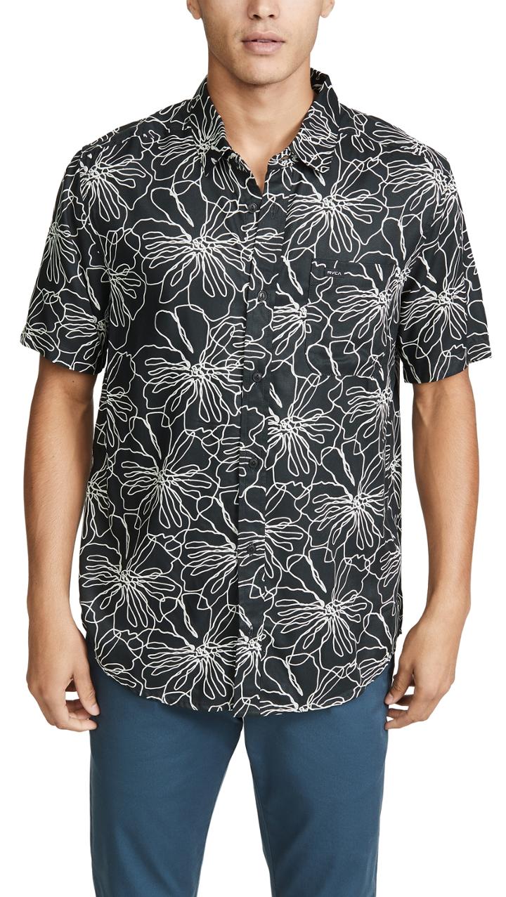 Rvca Blind Floral Button Down Shirt