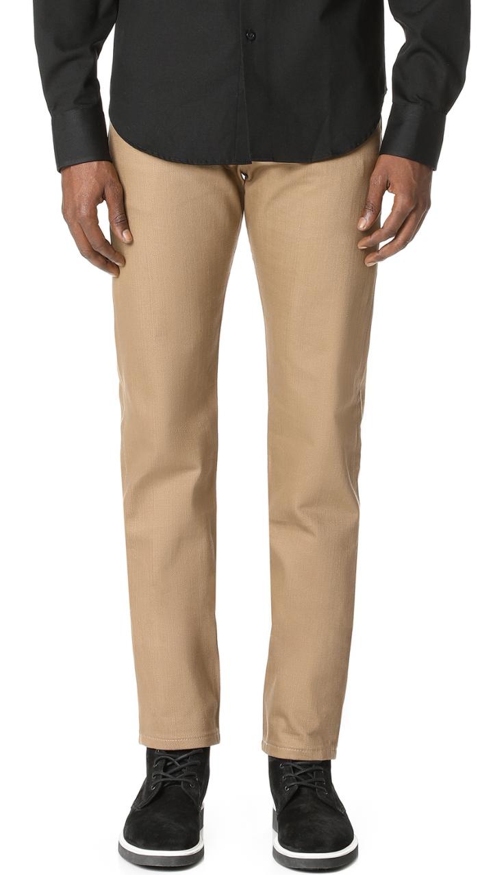 Naked Famous Weird Guy Beige Selvedge Chino Jeans