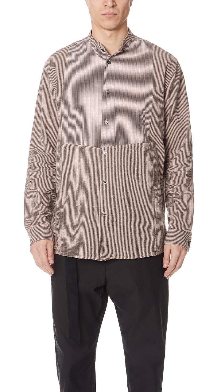 Robert Geller Theodore Stripe Combo Shirt