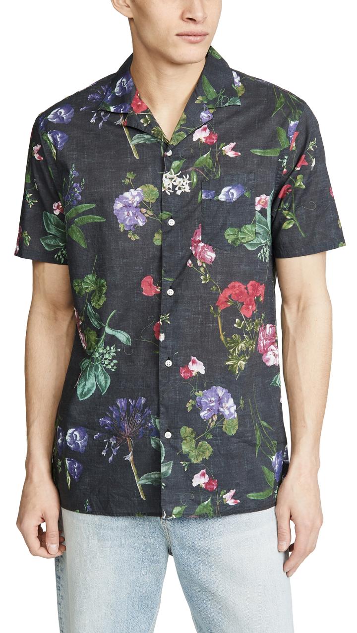 Officine Generale Dario Floral Print Shirt