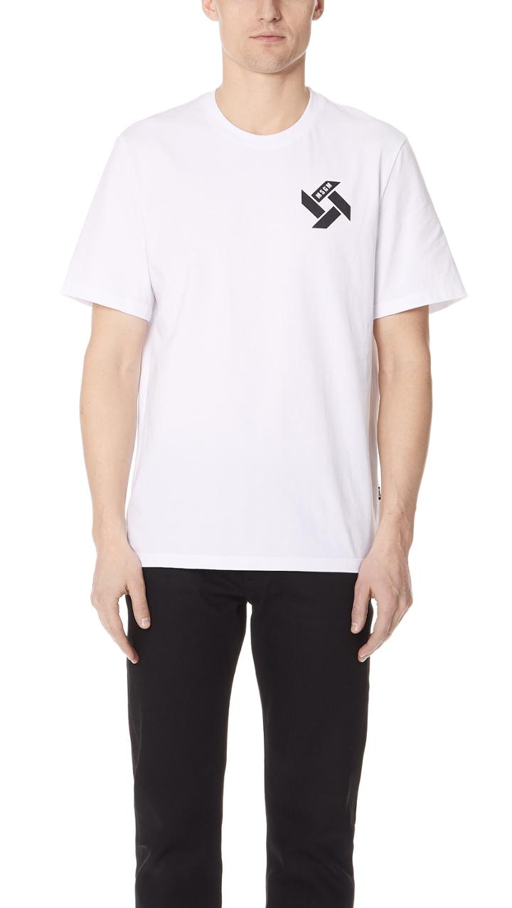 Msgm Propeller Logo Short Sleeve Tee