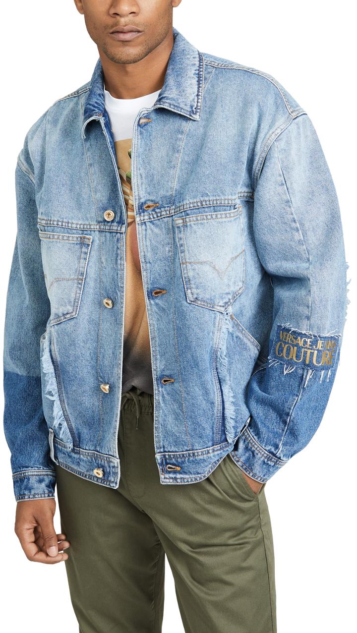 Versace Jeans Couture Rip And Repair Denim Jacket