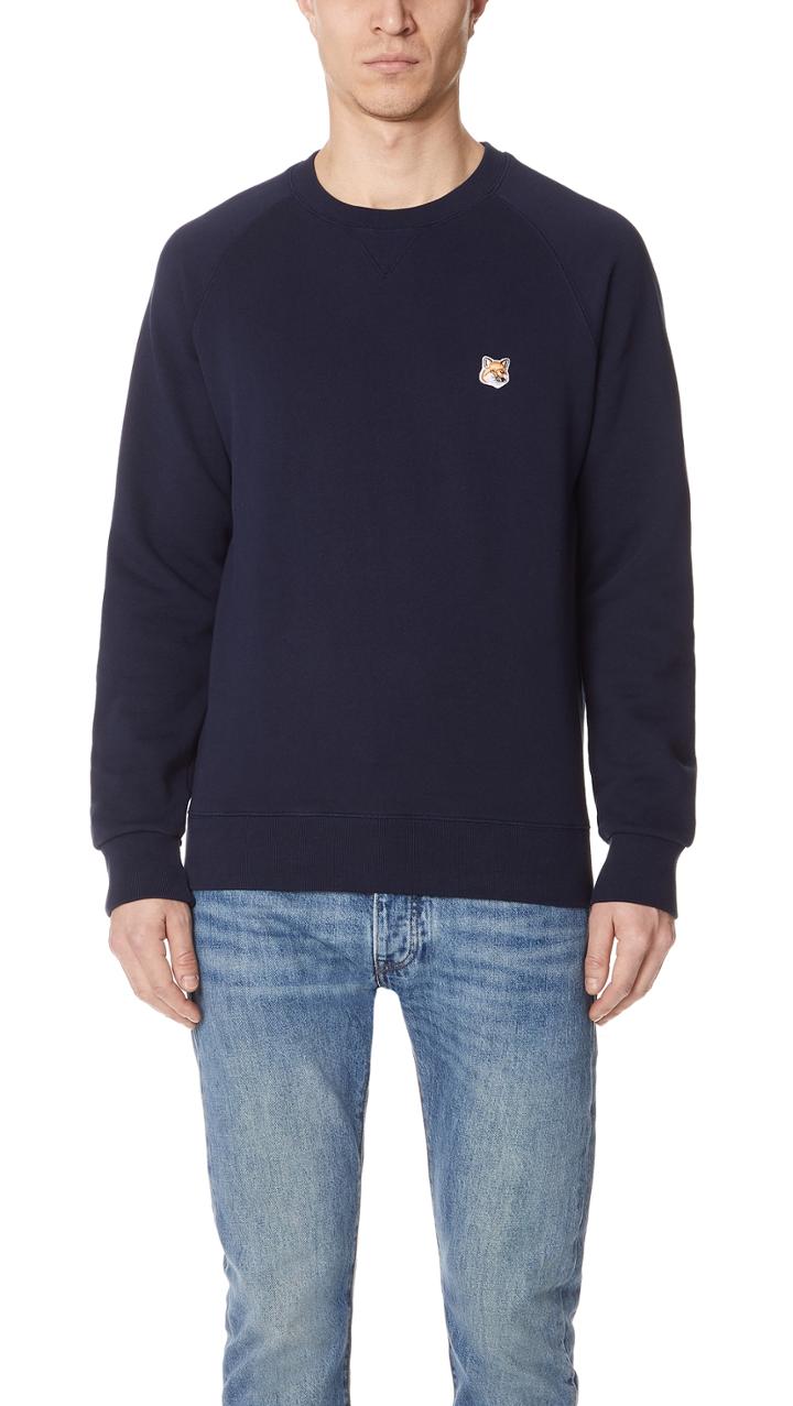 Maison Kitsune Long Sleeve Fox Head Patch Sweatshirt