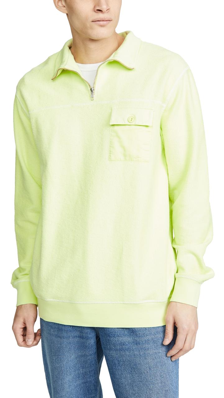 Tres Bien Reversed Overdye Half Zip Sweatshirt