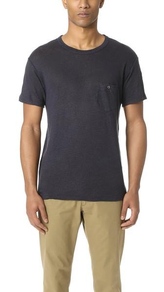 Todd Snyder Linen Jersey Button Pocket Tee