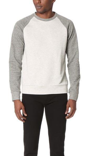 Theory Veton Axis Terry Raglan Crew Sweatshirt