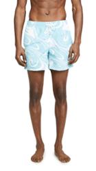Bather Blue Marble Print Swim Trunks