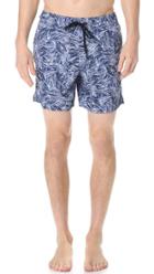 Z Zegna Leaf Print Swim Trunks