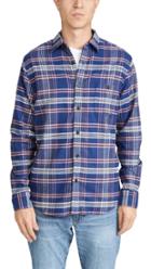 Faherty Long Sleeve Stretch Seasview Flannel