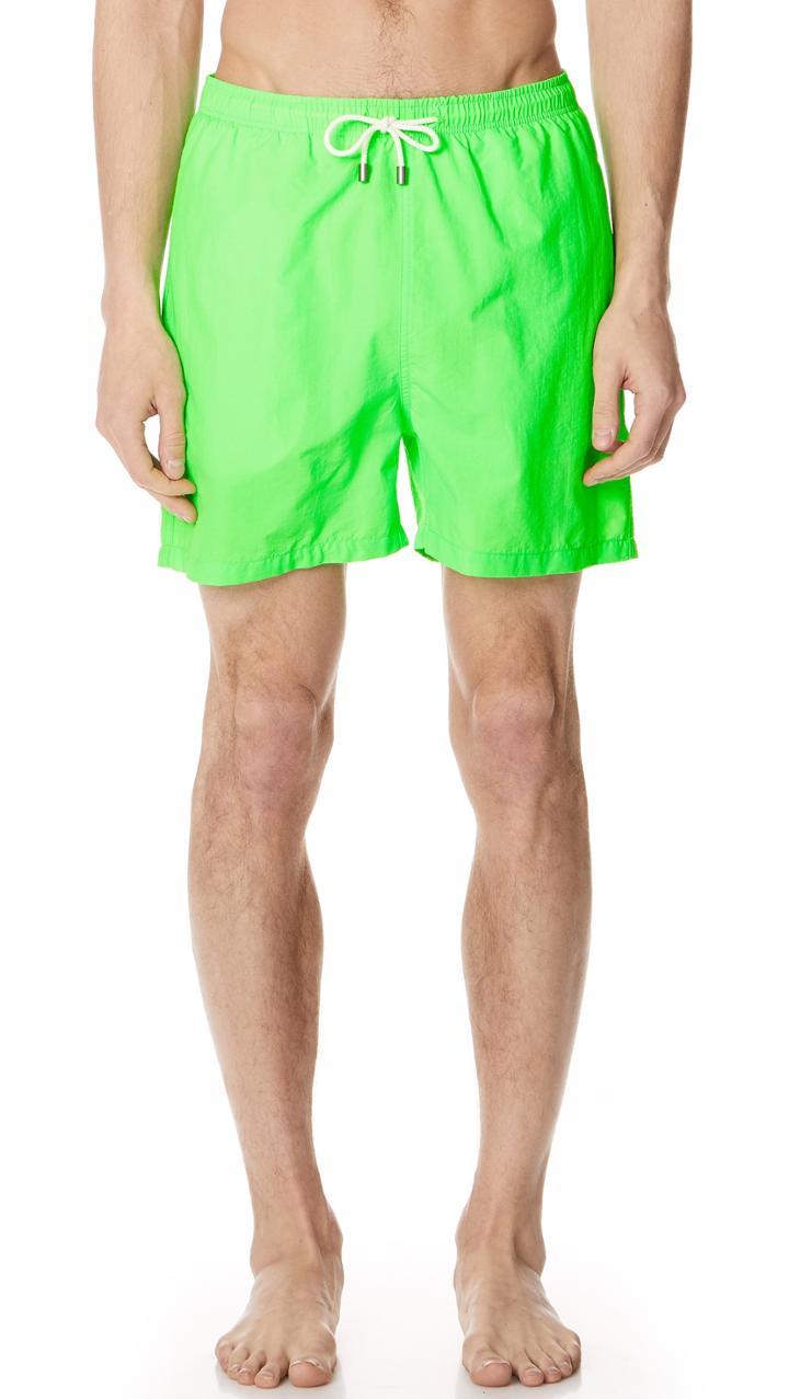 Solid Striped The Classic Neon Green Trunks