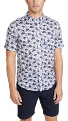 Club Monaco Short Sleeve Button Down Baja Blossom Shirt