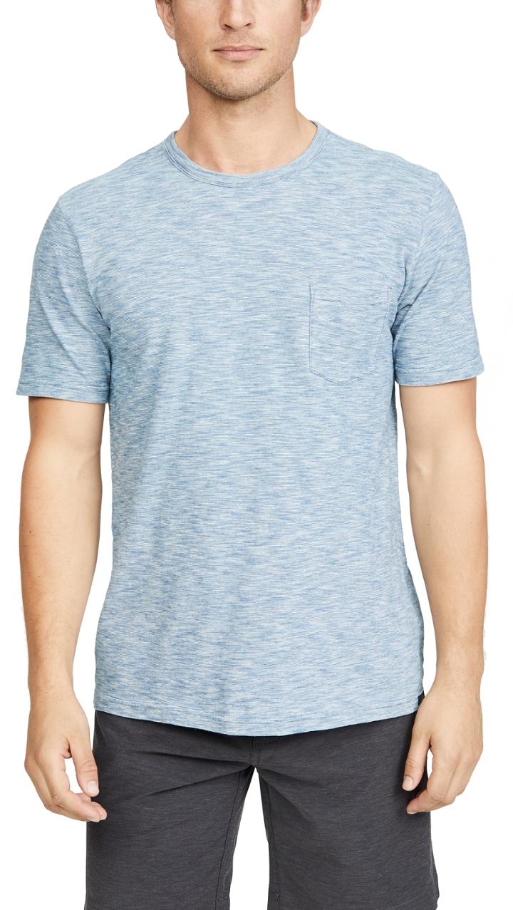 Faherty Short Sleeve Indigo Pocket Tee