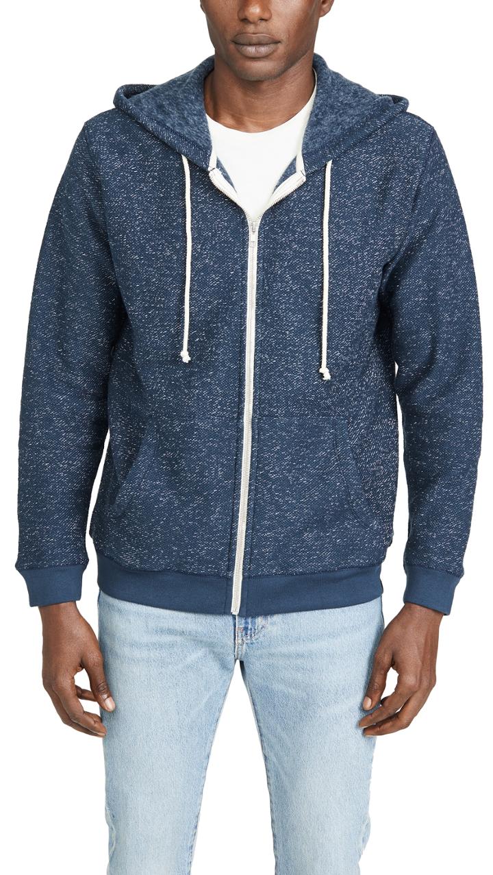 Mollusk Whale Patch Zip Up Hoodie