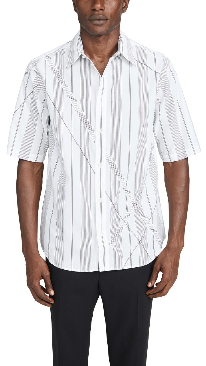 3 1 Phillip Lim Argyle Patchwork Short Sleeve Shirt