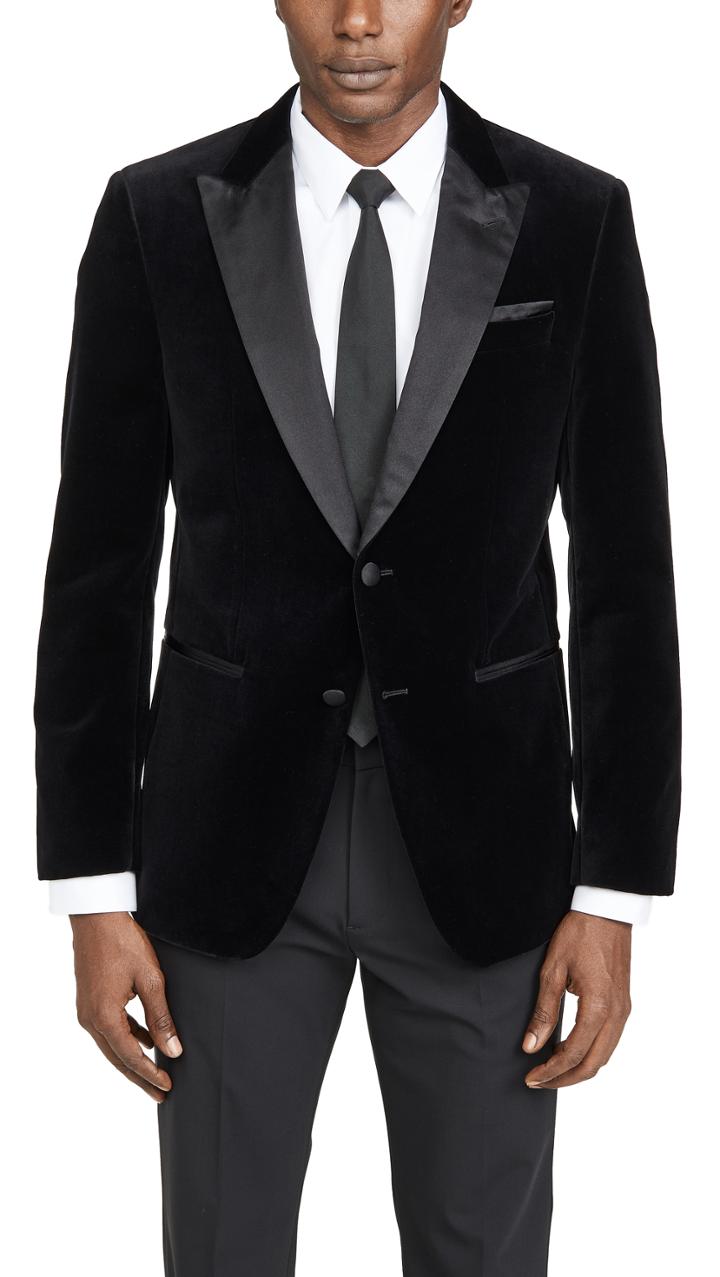Boss Hugo Boss Velvet Dinner Jacket With Satin Peak Lapels