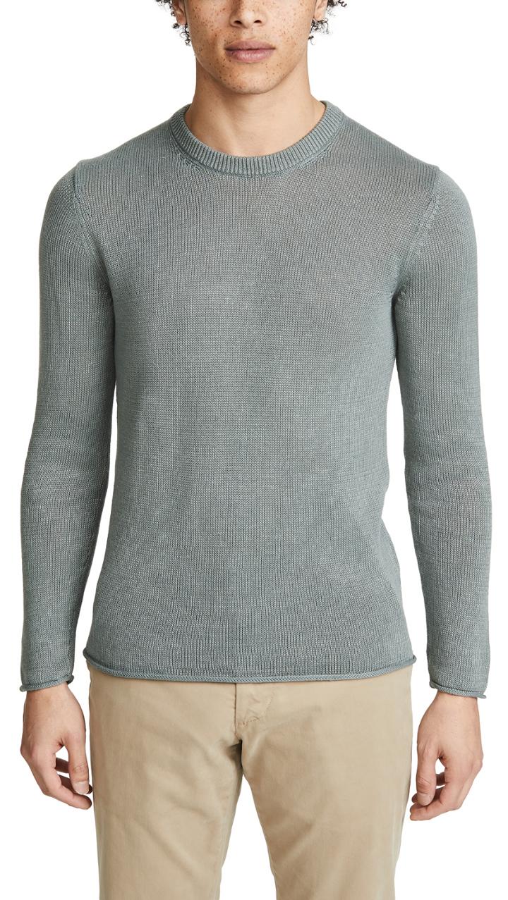 Club Monaco Plaited Linen Crew Neck Sweater