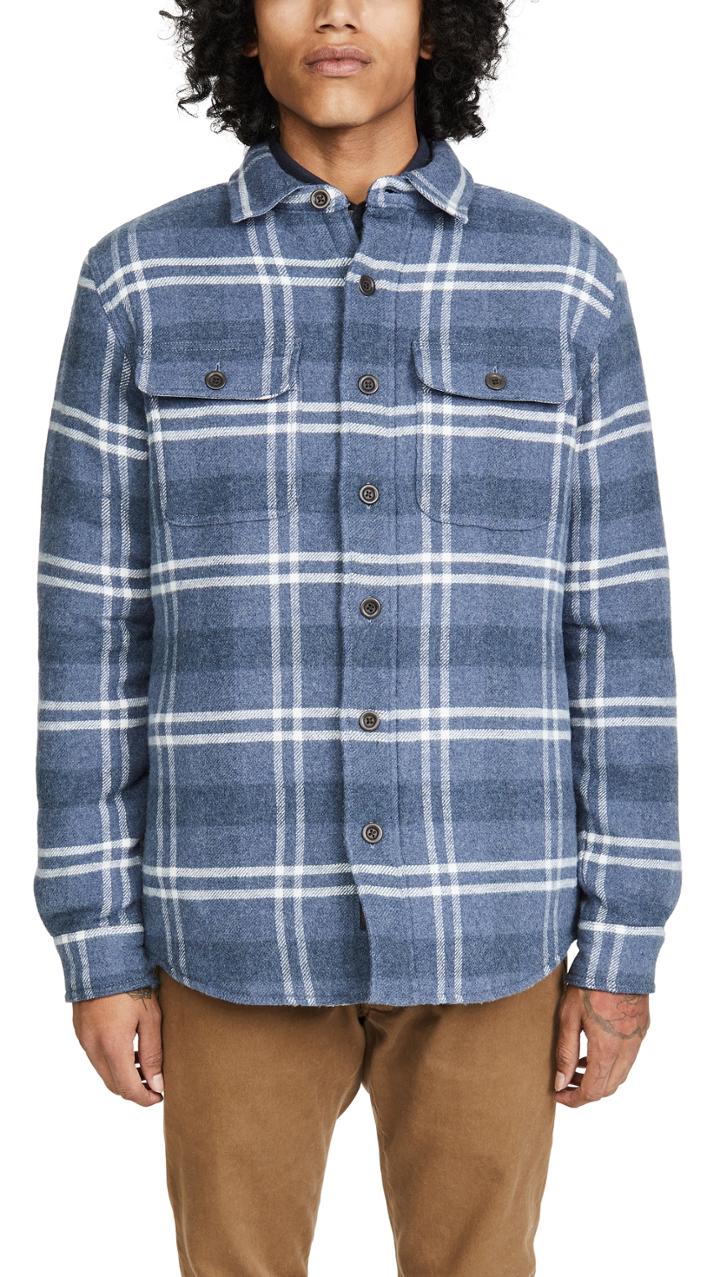 Faherty Sherpa Lined Wool Shirt Jacket