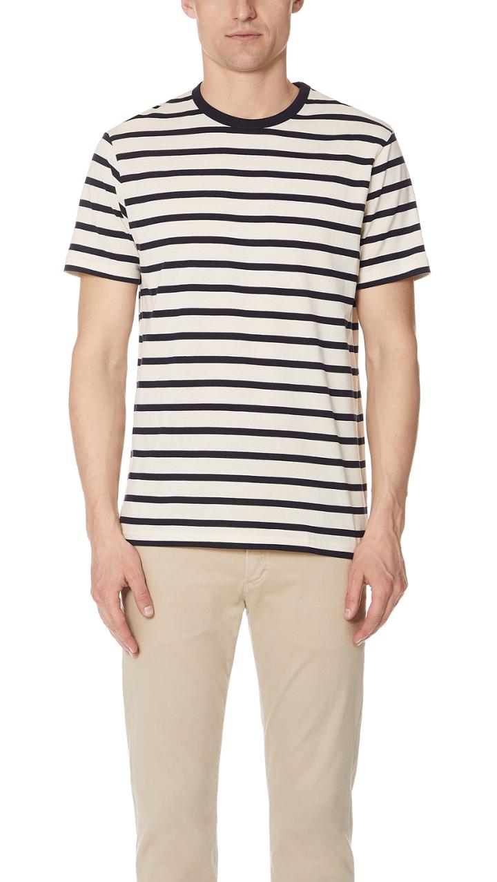 Sunspel Striped Crew Tee