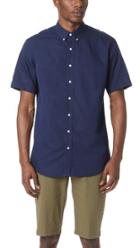 Schnayderman S Leisure Indigo Short Sleeve Shirt