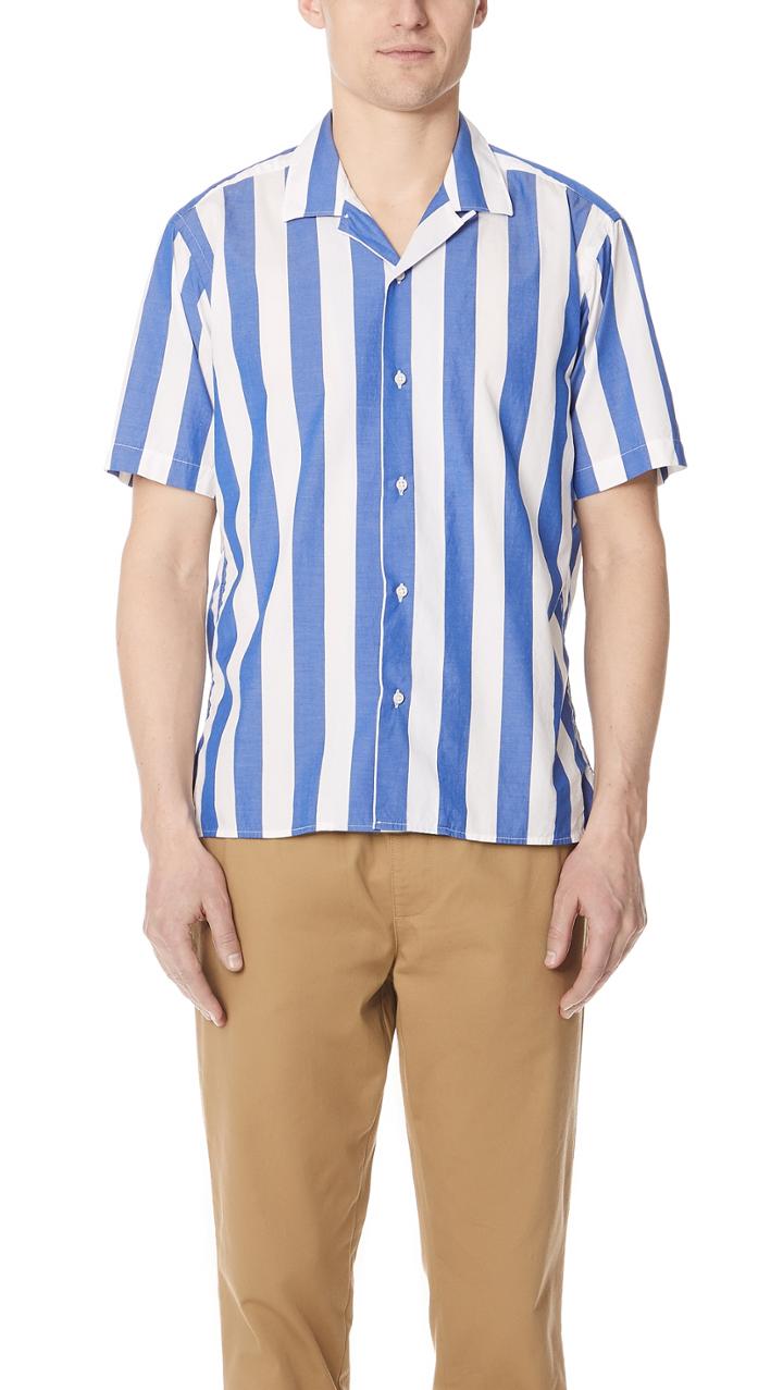 Gitman Vintage Wide Striped Camp Shirt