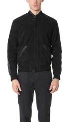 Calvin Klein Collection Philadelphia Suede Bomber Jacket
