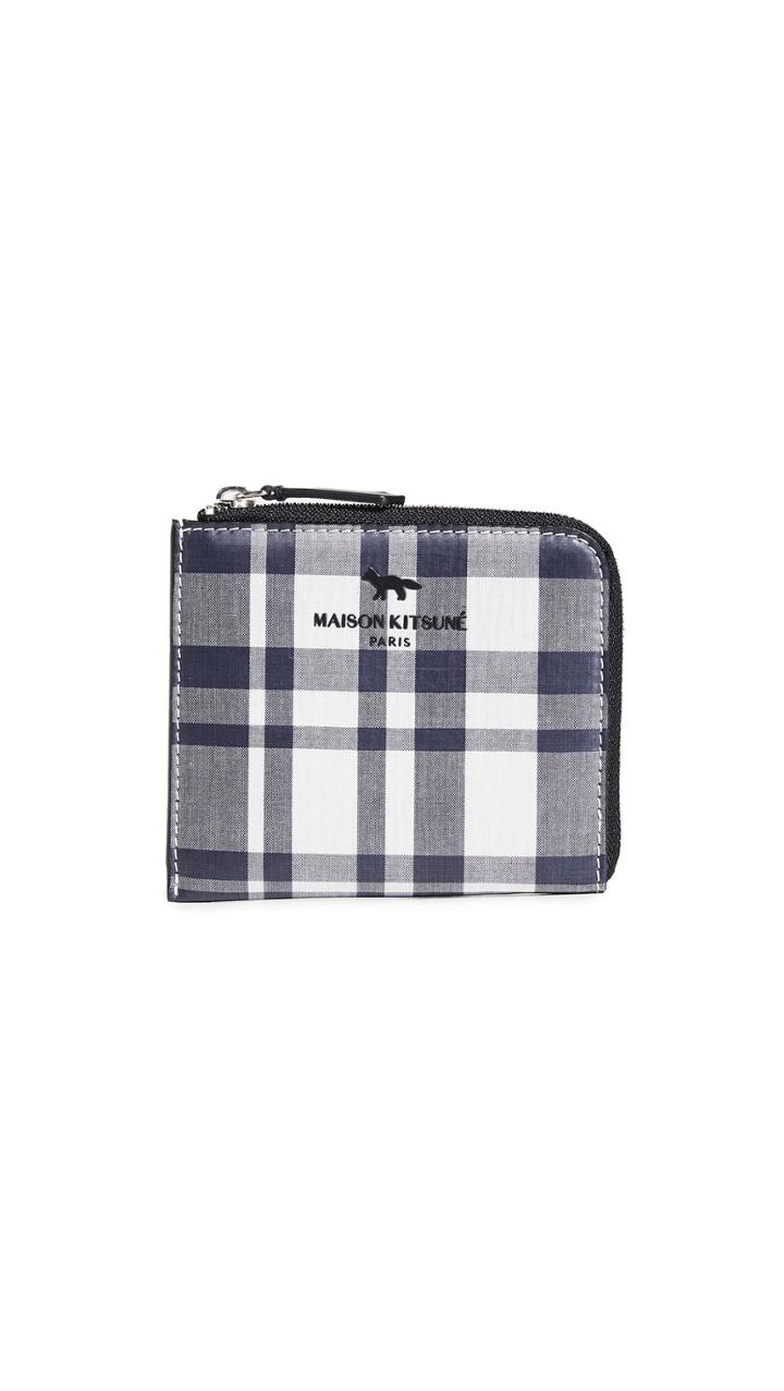 Maison Kitsune Coated Checked Coin Purse