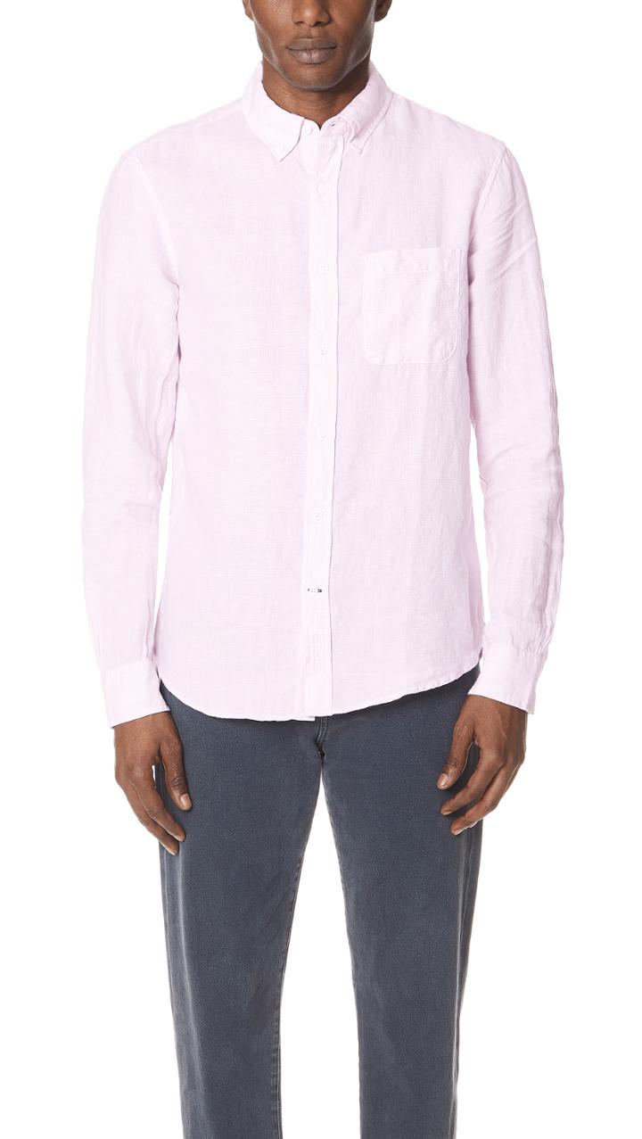 Club Monaco Button Down Houndstooth Shirt