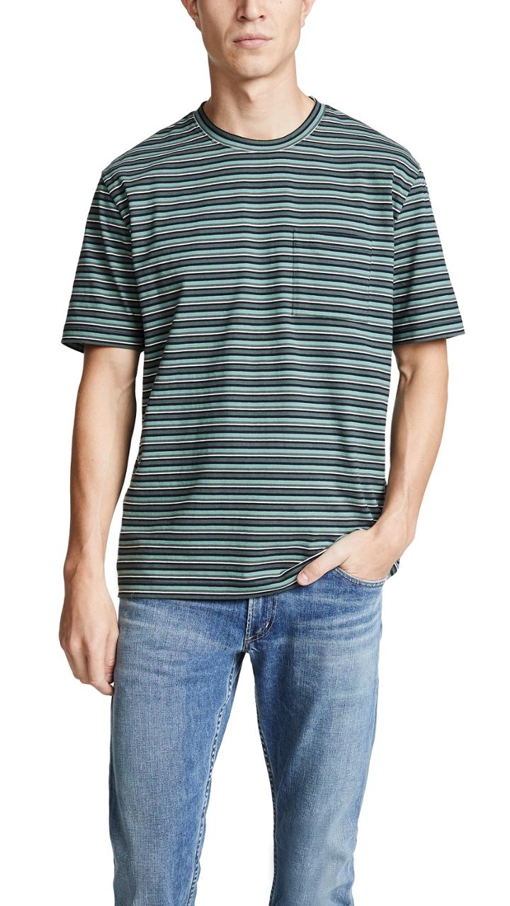 Vince Multi Stripe Boxy Tee