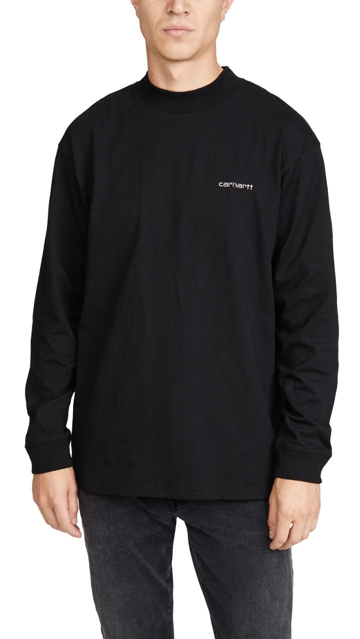 Carhartt Wip Long Sleeve Mock Neck Embroidery Tee