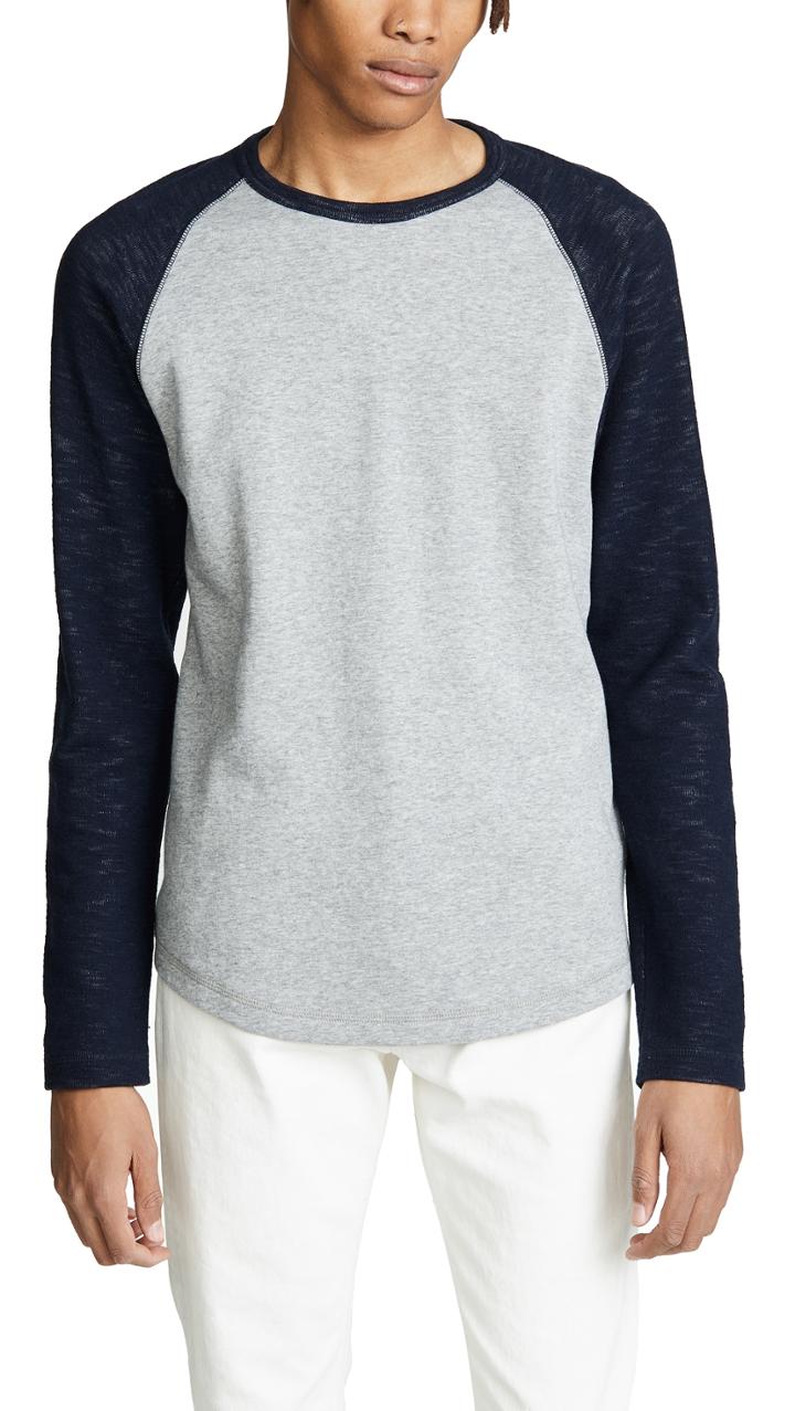 Vince Colorblock Double Knit Crew Neck Shirt