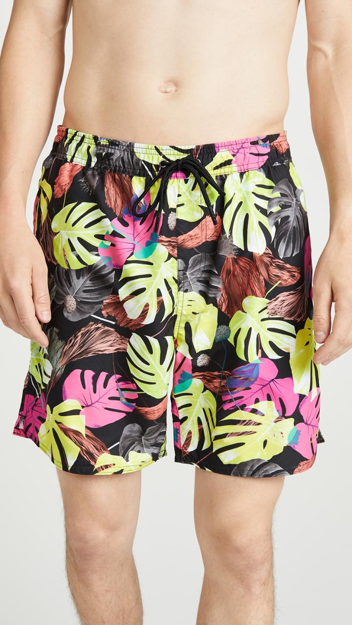 Saturdays Nyc Timothy Hyper Monstera Swim Shorts