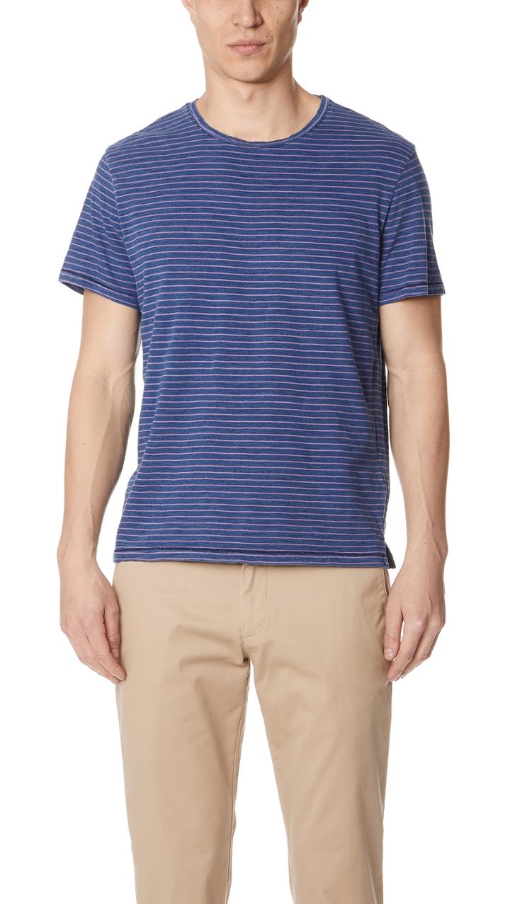 Club Monaco Narrow Indigo Stripe Tee